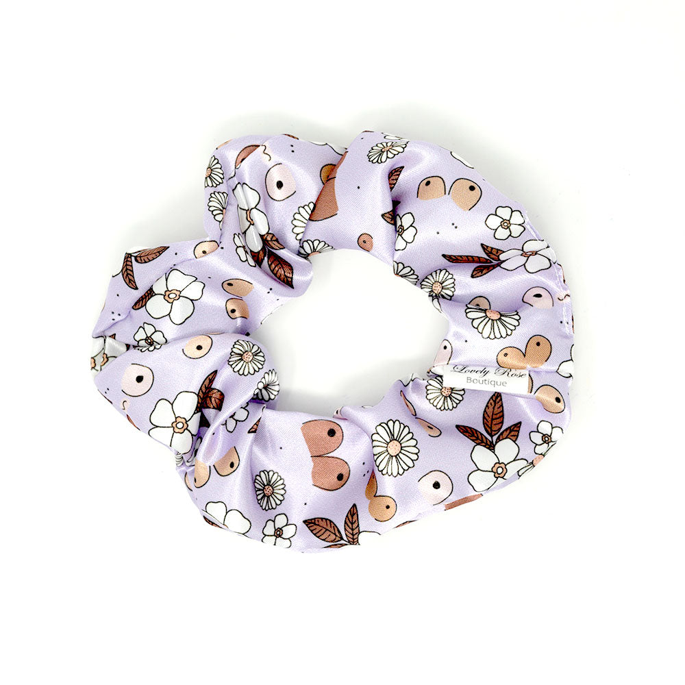 SCRUNCHIE BOOBS PURPLE FLORAL