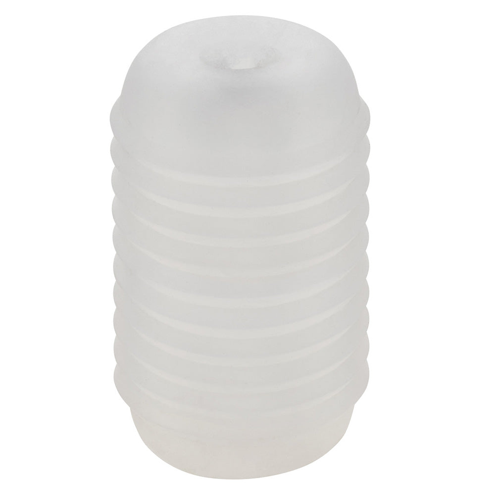 POP SOCK RIBBED CLEAR MASTURBATOR